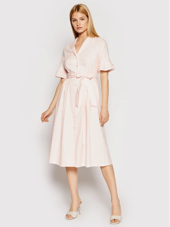 Φτηνός ✨ DKNY Γυναίκες Φορέματα σε Στυλ Πουκάμισο & Σεμιζιέ Φόρεμα πουκάμισο DD1B3361 Ροζ Regular Fit ✨ - Image 2