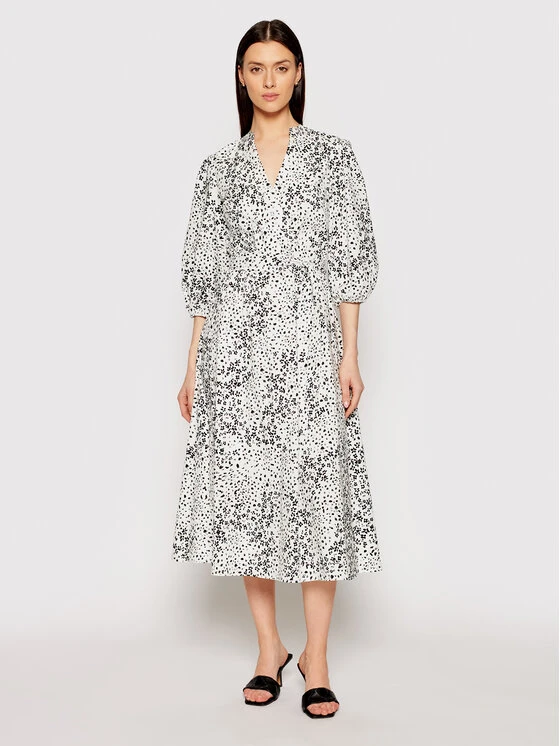 Νέος ✨ DKNY Γυναίκες Φορέματα σε Στυλ Πουκάμισο & Σεμιζιέ Φόρεμα πουκάμισο DD1AM347 Λευκό Regular Fit 😍