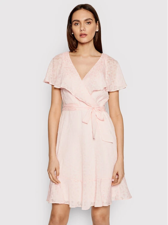 Πολύ καλή προσφορά 🔔 DKNY Γυναίκες Καλοκαιρινά Φορέματα Φόρεμα καλοκαιρινό DD1BE436 Ροζ Regular Fit 💯