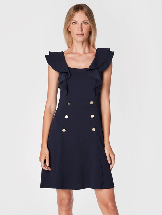 Εξοδος 😀 DKNY Γυναίκες Κοκτέιλ Φορέματα Φόρεμα κοκτέιλ DD2E1557 Σκούρο μπλε Regular Fit 🛒