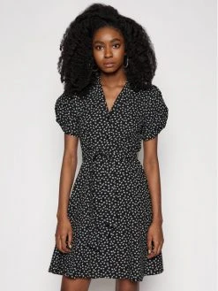 Τοπ 10 😀 DKNY Γυναίκες Καθημερινά Φορέματα Φόρεμα καθημερινό DD1AM48A Μαύρο Regular Fit ✔️