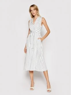 Best Pirce ⌛ DKNY Γυναίκες Φορέματα σε Στυλ Πουκάμισο & Σεμιζιέ Φόρεμα πουκάμισο DD1B3166 Λευκό Regular Fit 😉