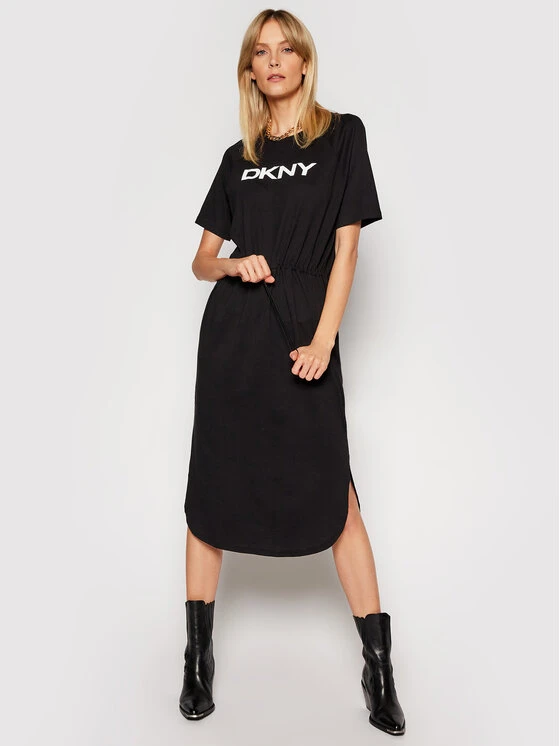 Εκπτωση ⭐ DKNY Γυναίκες Καθημερινά Φορέματα Φόρεμα καθημερινό P1BD7EGQ Μαύρο Regular Fit 💯 - Image 2