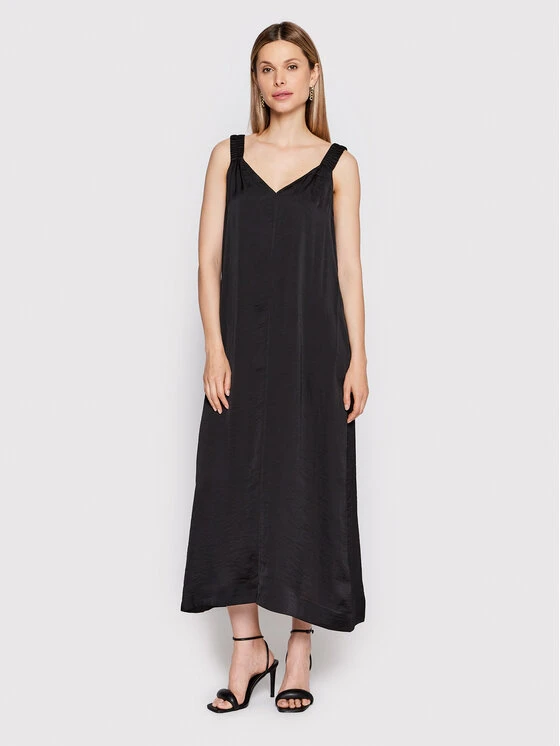 Συμφωνίες 😍 DKNY Γυναίκες Καθημερινά Φορέματα Φόρεμα καθημερινό P2DBTN10 Μαύρο Regular Fit ✔️