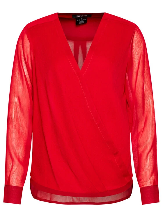 ΧΟΝΔΡΙΚΟ ΕΜΠΟΡΙΟ 👍 DKNY Γυναίκες Μπλουζάκια Μπλουζάκι P0JA6CMH Κόκκινο Regular Fit 🎁 - Image 5