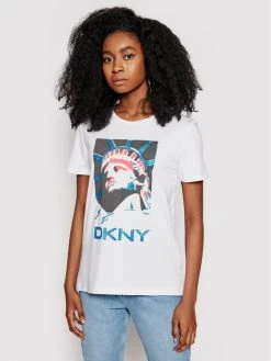 Προώθηση 😉 DKNY Γυναίκες T-shirts T-Shirt P0DBFCNA Λευκό Regular Fit 🛒
