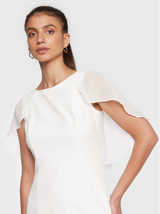 ΧΟΝΔΡΙΚΟ ΕΜΠΟΡΙΟ ✨ DKNY Γυναίκες Κοκτέιλ Φορέματα Φόρεμα κοκτέιλ DD2E1839 Λευκό Regular Fit ⌛ - Image 4