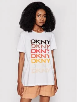 Τοπ 10 😀 DKNY Γυναίκες T-shirts T-Shirt P0EF7CNA Λευκό Regular Fit 🎉