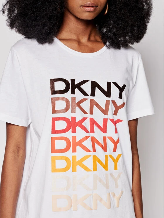 Τοπ 10 😀 DKNY Γυναίκες T-shirts T-Shirt P0EF7CNA Λευκό Regular Fit 🎉 - Image 4
