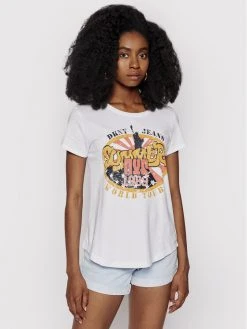 Φτηνός 🥰 DKNY Γυναίκες T-shirts T-Shirt E0EZYDFA Λευκό Regular Fit ✨