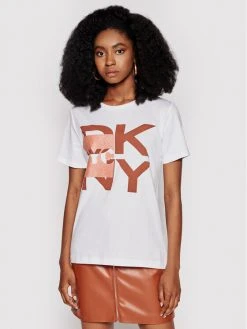 Εξοδος 🌟 DKNY Γυναίκες T-shirts T-Shirt P0EBCCNA Λευκό Regular Fit ⌛