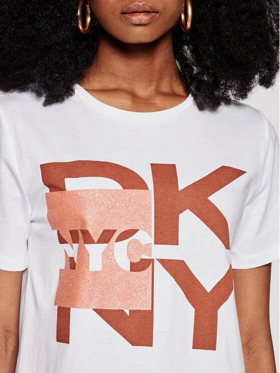 Εξοδος 🌟 DKNY Γυναίκες T-shirts T-Shirt P0EBCCNA Λευκό Regular Fit ⌛ - Image 4