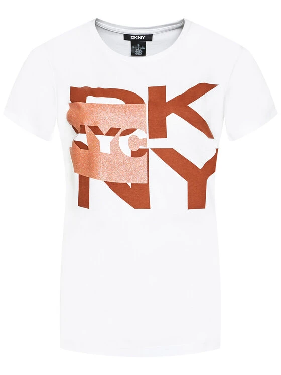 Εξοδος 🌟 DKNY Γυναίκες T-shirts T-Shirt P0EBCCNA Λευκό Regular Fit ⌛ - Image 5