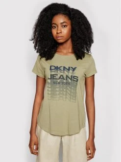 Flash Sale 😉 DKNY Γυναίκες T-shirts T-Shirt E0FZTDFA Πράσινο Regular Fit ⌛