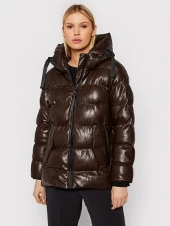 Προώθηση 🌟 DKNY Γυναίκες Χειμωνιάτικα Μπουφάν Μπουφάν πουπουλένιο DL1MUF63 Καφέ Regular Fit 🥰