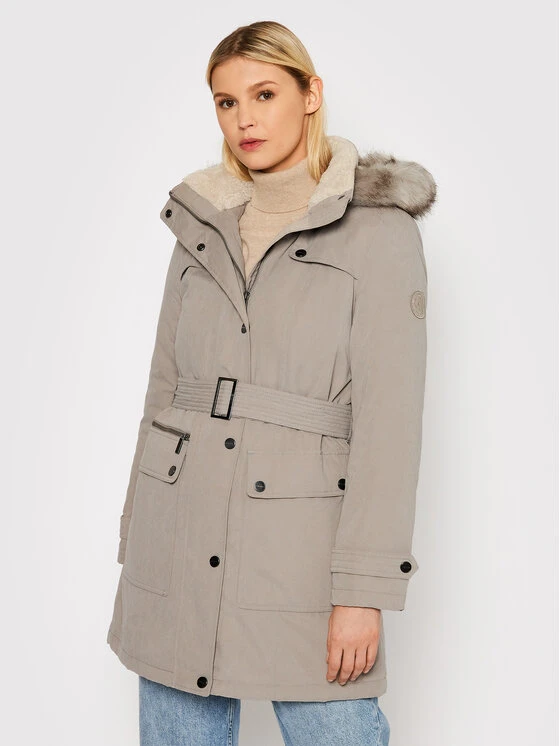 Προώθηση ⌛ DKNY Γυναίκες Χειμωνιάτικα Μπουφάν Μπουφάν χειμωνιάτικο DL1MPA26 Γκρι Regular Fit 🎉