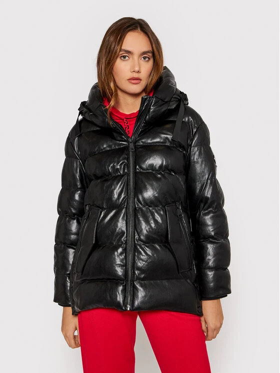 Προώθηση ❤️ DKNY Γυναίκες Χειμωνιάτικα Μπουφάν Μπουφάν πουπουλένιο DL1MUF63 Μαύρο Regular Fit ✔️