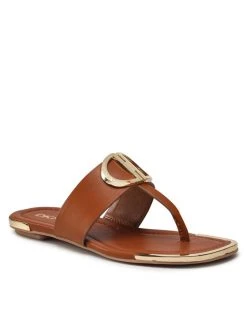 Προώθηση 🥰 DKNY Γυναίκες Σαγιονάρες Halcott K4051669 Καφέ 😍