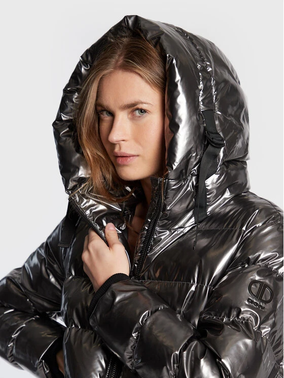 Εκπτωση ⭐ DKNY Γυναίκες Χειμωνιάτικα Μπουφάν Μπουφάν πουπουλένιο DL1MPF63 Ασημί Regular Fit 😍 - Image 4