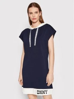 Συμφωνίες ⌛ DKNY Γυναίκες Καθημερινά Φορέματα Φόρεμα καθημερινό DD2ANX53 Σκούρο μπλε Regular Fit 🥰