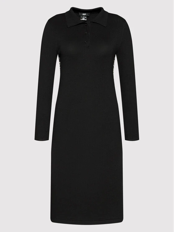 Πολύ καλή προσφορά ❤️ DKNY Γυναίκες Πλεκτά Φορέματα Φόρεμα υφασμάτινο DD1JN287 Μαύρο Regular Fit 💯 - Image 5