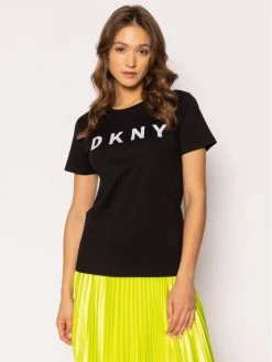 Προώθηση 😉 DKNY Γυναίκες T-shirts T-Shirt W3276CNA Μαύρο Regular Fit 🎉