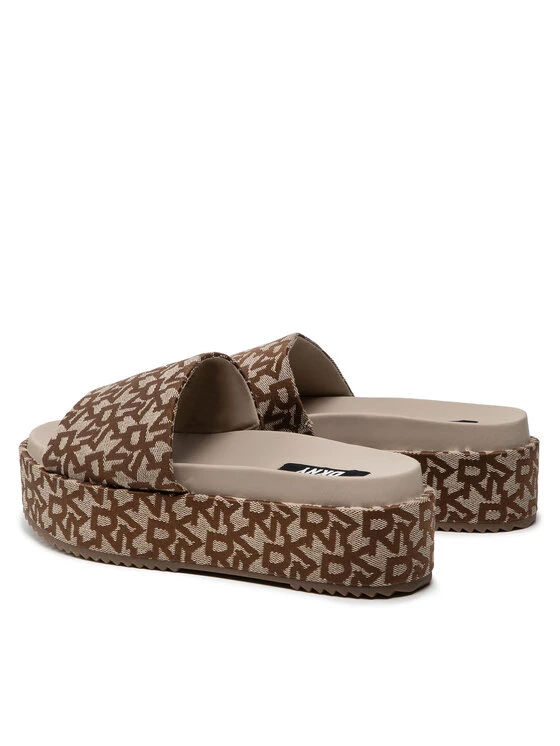 Το φθηνότερο 😍 DKNY Γυναίκες Παντόφλες Platform Slide K4161794 Καφέ 💯 - Image 3