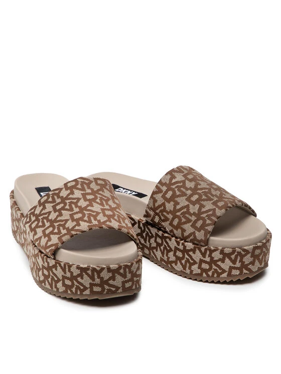 Το φθηνότερο 😍 DKNY Γυναίκες Παντόφλες Platform Slide K4161794 Καφέ 💯 - Image 5