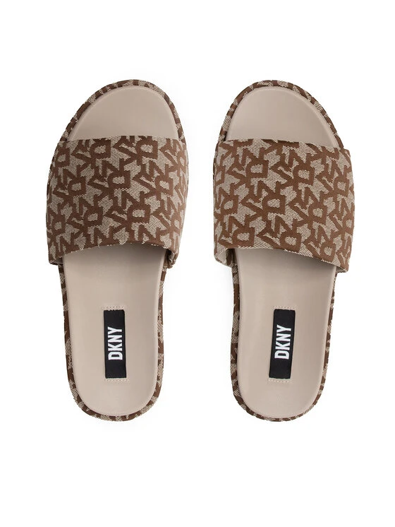 Το φθηνότερο 😍 DKNY Γυναίκες Παντόφλες Platform Slide K4161794 Καφέ 💯 - Image 6
