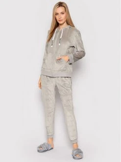 Το φθηνότερο 🎉 DKNY Γυναίκες Πιτζάμες Σετ Πιτζάμα YI3022450 Γκρι Regular Fit ⭐