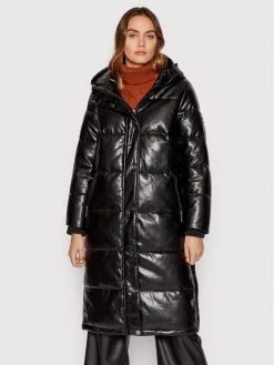 Εκπτωση 😍 DKNY Γυναίκες Χειμωνιάτικα Μπουφάν Μπουφάν από απομίμηση δέρματος DL1MPH53 Μαύρο Regular Fit 🥰