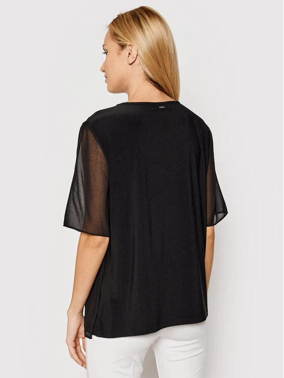 Εξοδος 😍 DKNY Γυναίκες Μπλουζάκια Μπλουζάκι P0MHSFGG Μαύρο Regular Fit ⭐ - Image 3