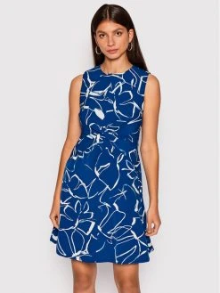 Τοπ 10 ⌛ DKNY Γυναίκες Καλοκαιρινά Φορέματα Φόρεμα καλοκαιρινό DD2ER926 Μπλε Regular Fit 👏