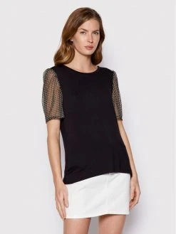 Ολοκαίνουργιο 🛒 DKNY Γυναίκες Μπλουζάκια Μπλουζάκι P21H9ILY Μαύρο Regular Fit ✨