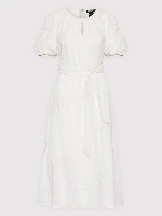 Best Pirce 👍 DKNY Γυναίκες Καθημερινά Φορέματα Φόρεμα καθημερινό DD2BE308 Λευκό Regular Fit ❤️ - Image 5