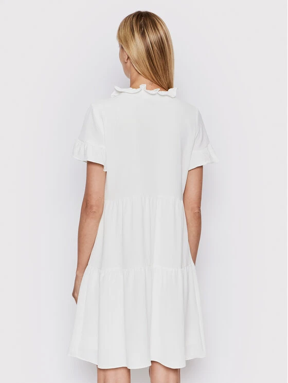 Εκπτωση 🔥 DKNY Γυναίκες Καλοκαιρινά Φορέματα Φόρεμα καλοκαιρινό DD2B7670 Λευκό Regular Fit 🤩 - Image 3