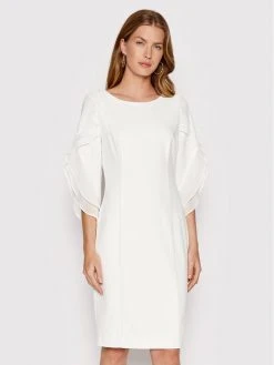 Η καλύτερη συμφωνία 🌟 DKNY Γυναίκες Κοκτέιλ Φορέματα Φόρεμα κοκτέιλ DD0B1141 Λευκό Regular Fit ✨