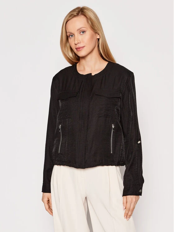 Εκπτωση 🛒 DKNY Γυναίκες Μεταβατικά Μπουφάν Μπουφάν μεταβατικό P0RCNB41 Μαύρο Relaxed Fit 🧨