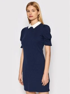 Ολοκαίνουργιο ⭐ DKNY Γυναίκες Πλεκτά Φορέματα Φόρεμα υφασμάτινο DD1K2104 Σκούρο μπλε Regular Fit 👍