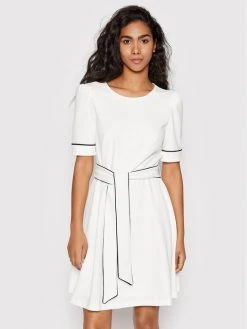 Εκπτωση 👍 DKNY Γυναίκες Καθημερινά Φορέματα Φόρεμα καθημερινό DD1K2144 Λευκό Regular Fit ❤️