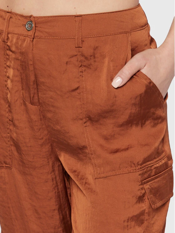 Αγορά 👏 DKNY Γυναίκες Υφασμάτινα Παντελόνια Παντελόνι υφασμάτινο P2EKSA2W Καφέ Regular Fit ✔️ - Image 4