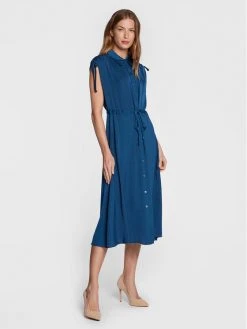 Νέος ⌛ DKNY Γυναίκες Φορέματα σε Στυλ Πουκάμισο & Σεμιζιέ Φόρεμα πουκάμισο DD2F3868 Σκούρο μπλε Regular Fit 🧨