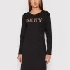 Συμφωνίες 🛒 DKNY Γυναίκες Καθημερινά Φορέματα Φόρεμα καθημερινό DD1GN18R Μαύρο Regular Fit 😉