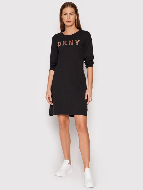 Συμφωνίες 🛒 DKNY Γυναίκες Καθημερινά Φορέματα Φόρεμα καθημερινό DD1GN18R Μαύρο Regular Fit 😉 - Image 2