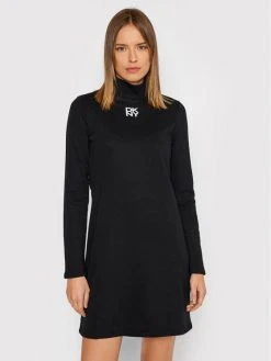 ΧΟΝΔΡΙΚΟ ΕΜΠΟΡΙΟ ❤️ DKNY Γυναίκες Πλεκτά Φορέματα Φόρεμα υφασμάτινο DD1GN073 Μαύρο Slim Fit ✔️