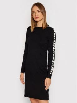 Καλύτερη πώληση 😉 DKNY Γυναίκες Πλεκτά Φορέματα Φόρεμα υφασμάτινο DD1HN711 Μαύρο Regular Fit 🛒