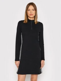 Συμφωνίες 🎁 DKNY Γυναίκες Πλεκτά Φορέματα Φόρεμα υφασμάτινο DD1GD247 Μαύρο Regular Fit 🛒