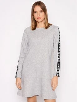 Προώθηση 🎉 DKNY Γυναίκες Πλεκτά Φορέματα Φόρεμα υφασμάτινο DD1GD244 Γκρι Relaxed Fit ❤️