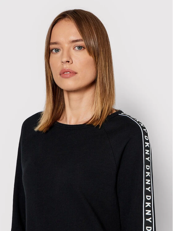 Best Pirce 😀 DKNY Γυναίκες Πλεκτά Φορέματα Φόρεμα υφασμάτινο DD1GD244 Μαύρο Relaxed Fit 🔔 - Image 4