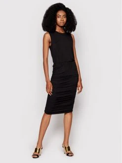 Εξοδος ⌛ DKNY Γυναίκες Καθημερινά Φορέματα Φόρεμα καθημερινό DD1CL708 Μαύρο Regular Fit 💯